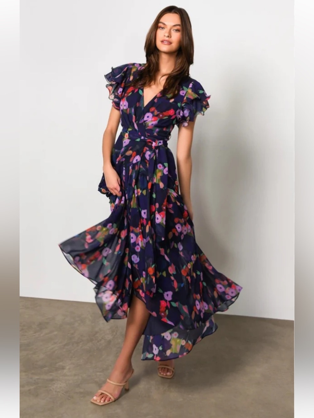 NWT Hutch Zola flutter sleeve wrap dress size Small
